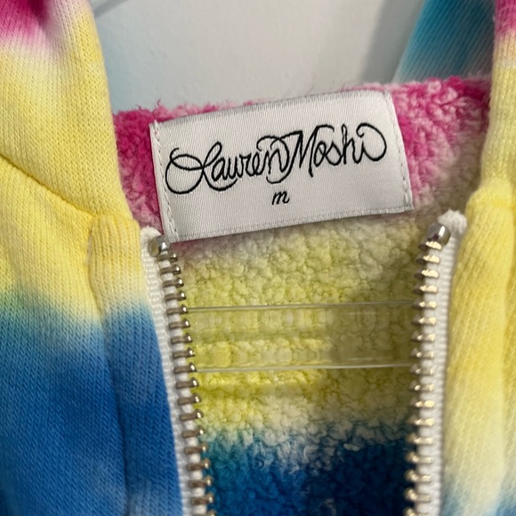 Lauren Moshi Multicolored Irma Pinky Swear Hooded Zip Front Sweatshirt Sz. M - Picture 4 of 10